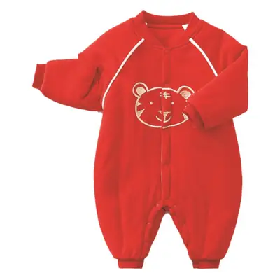 Baby Red Long Sleeve Cotton Jumpsuit Winter Spot