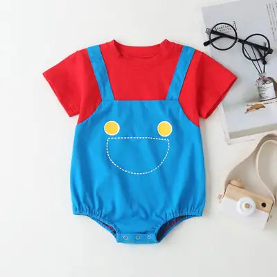 Baby Overalls Red Blue Cotton 2021 Summer
