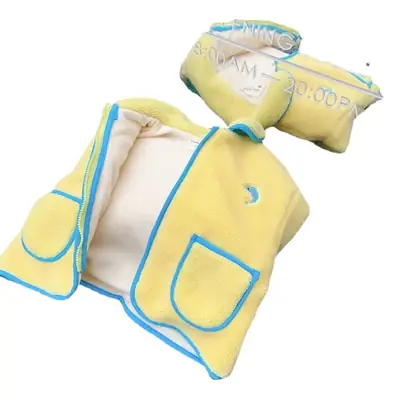 New Girl's Warm Yellow Velvet Coat for Kids