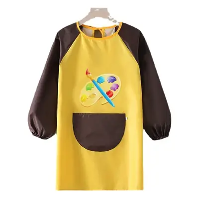 Children's Waterproof Apron Yellow Brown Fall Winter School
