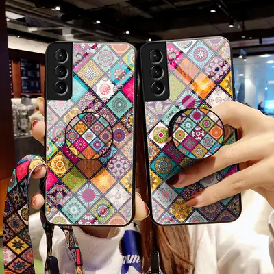 Samsung S25Fe Patterned Glass Mobile Case A56 Protective Cover