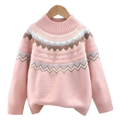 Girls Thick Knit Sweater Round Neck 2025 Winter