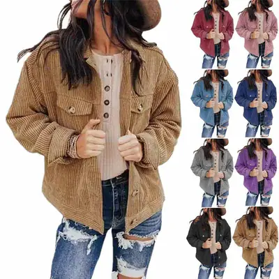 Women's Blue Cardigan Jacket 2022 Winter Casual Wear