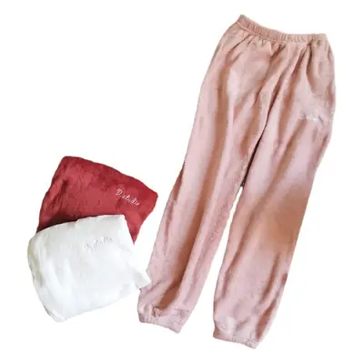 Coral Fleece Warm Loose Cropped Pants Set