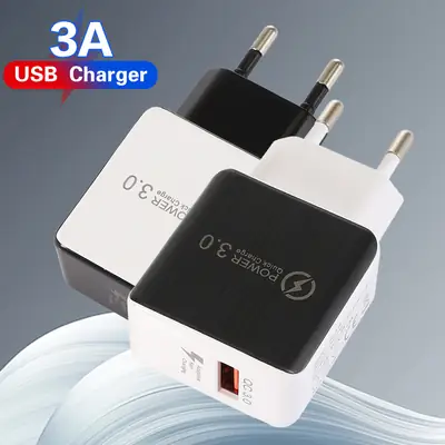 3A QC3.0 Fast Charging Charger 5V/9V/12V