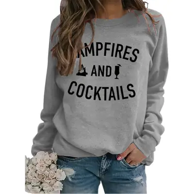 Women's Red Campfires & Cocktails Sweatshirt