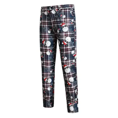 3D Printed Plaid Pajama Set for Men Winter Casual