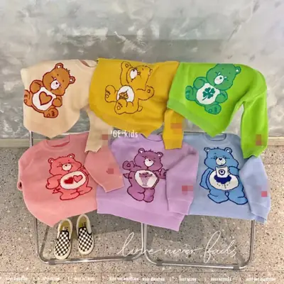 2022 Knitted Bear Sweaters Double Coat Boys Girls Cartoon