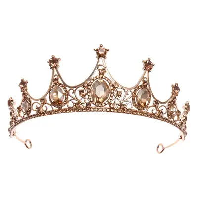 Cross-Border Birthday Crown for Girls Red Gemstone