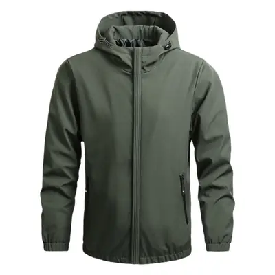Black Full-Zip Hooded Men's Jacket