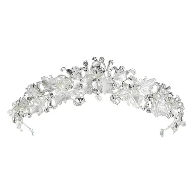 Cross-Border Bridal Jewelry Pearl Headband Crown Fairy Wedding Dinner Headdress Forest Style Diamond Crystal Flower Crown