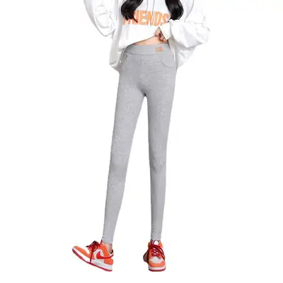 Women Zebra Print Leggings Warm Cotton Outerwear Set