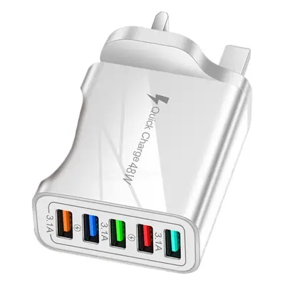 5 USB LED Mobile Charger European American Multi-Port