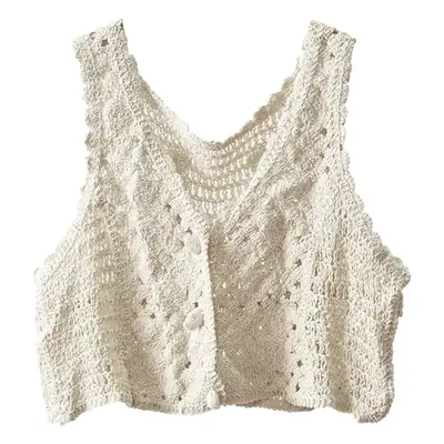 Women's Hollow Shawl Vest with Pony Clip & Waistcoat Design