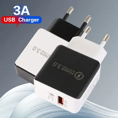 3A QC3.0 Fast Charging USB Charger 5V/9V/12V