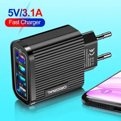 4USB Travel Charging for Mobile Phone & Smart Tablet