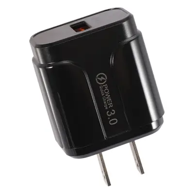 3A QC3.0 USB Fast Charger Black