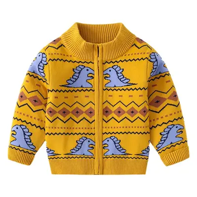2025 Boys' Dinosaur Zipper Cardigan Coat Light Blue