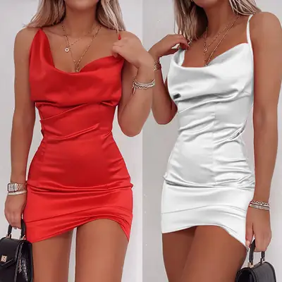 Red Hip-Covering Sexy Dress for Women