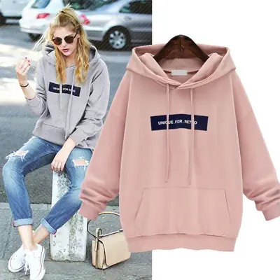 Pink Fleece Hoodie for Women Plus Size Korean Style