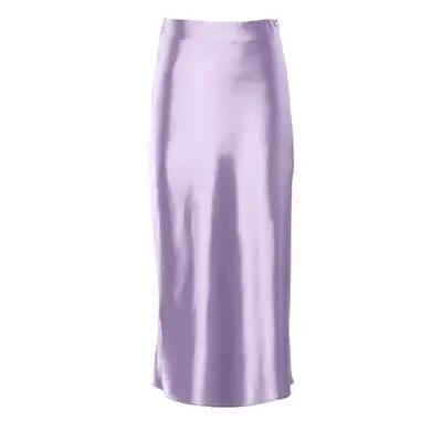 Women Satin Long Dress High Waist Slim Fit Elegant Casual Hip Skirt Brown