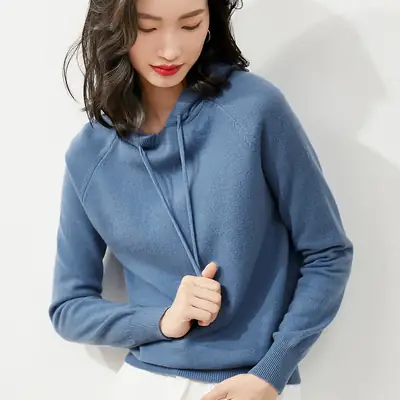 Women Red Hooded Sweatshirt Spring Autumn Wear