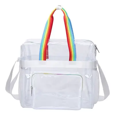 Rainbow Crossbody Bag Women Transparent Pvc Shoulder Bag
