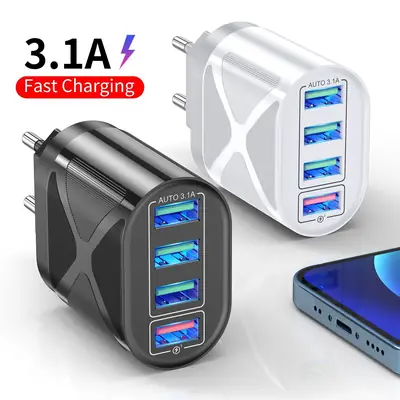 Luminous 4USB Travel Charger 3.1A American British European
