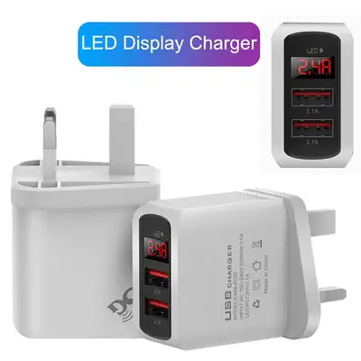 Digital Display 2USB Mobile Phone Charger Multi-port US regulations European regulations British regulations smart travel charging head cross-border wholesale