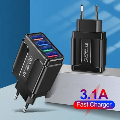 3.1A Butterfly 4USB Travel Charger US European Standard