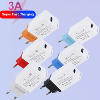 3A QC3.0 Fast Charging USB Charger European Gauge