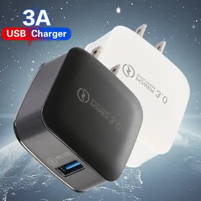 3A QC3.0 European Plug Charger 5V/9V/12W