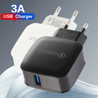 3A QC3.0 European Gauge USB Charger 5V/9V/12W