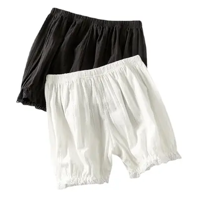 Black Cotton Safety Shorts for Women Summer Wear