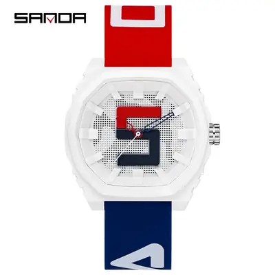 Sanda Waterproof Silicone Strap Electronic Watch for Men