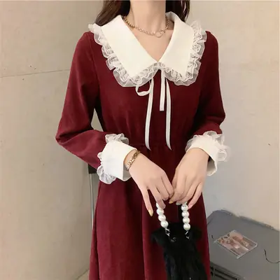 Black Long Skirt French Style Women's Dress