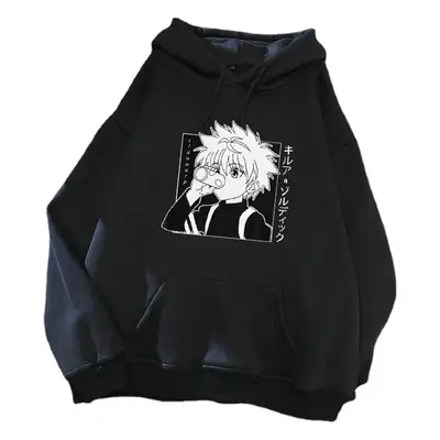 Black Anime Character Hooded Sweatshirt Women's