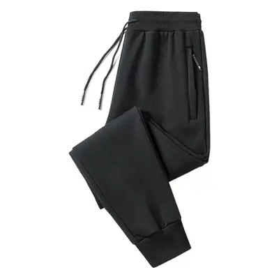Men Grey Camo Cotton Casual Pants with Drawstring Waist