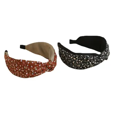 Korean Style Floral Headband for Women Wide Brim Cross Knot