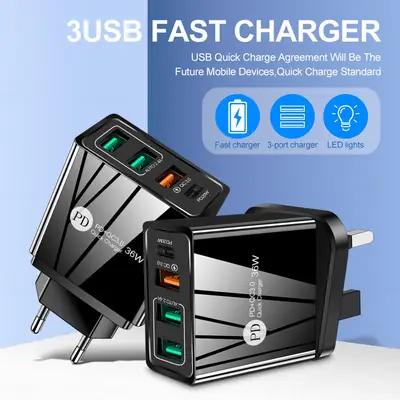 4A USB PD20W Multi-Port Charging Head for iPhone 11-13 Pro
