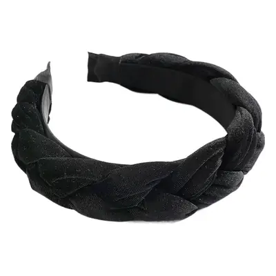 Velvet Braided Hairband Gold Green Velvet