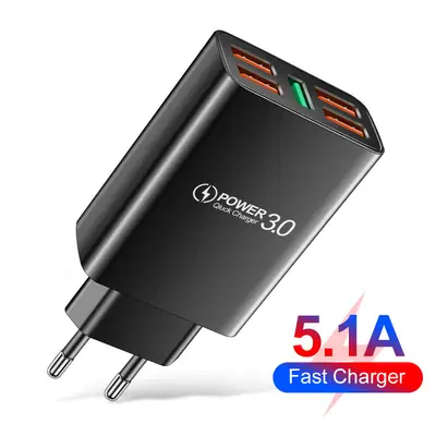 5.1A Multi-USB Travel Charger with European Plug