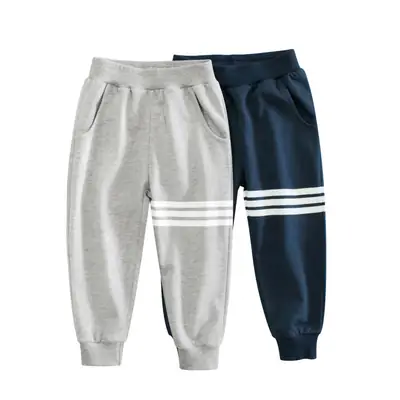 Kids Grey Sweatpants with Stripes for Boys Spring Autumn