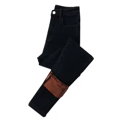 Women Fleece Thick Waist Slimming Foot Pants 2021 Winter