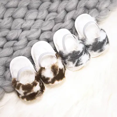 Fleece Lined Fluffy Slippers for Toddlers Winter Warm