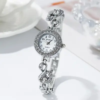 Luxury Diamond Swan Bracelet Watch for Women
