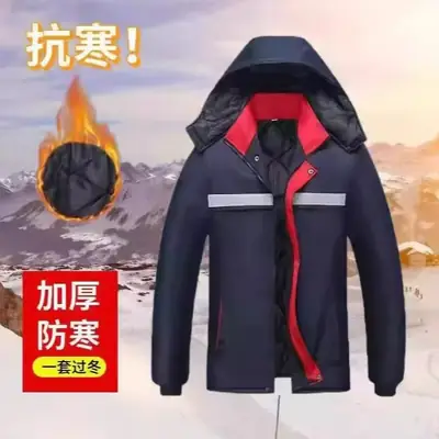 Thickened Reflective Workwear Jacket with Hood