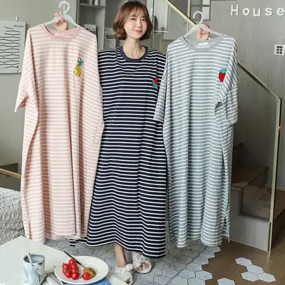 Korean Style Loose Long Nightgown Women Summer