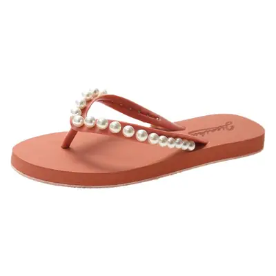 2024 New plus size Korean style Pearl Flip flops women's summer outdoor fashion Beach outdoor flip flops
