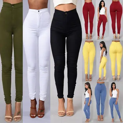 Black High Waist Tight Pencil Pants Large Size